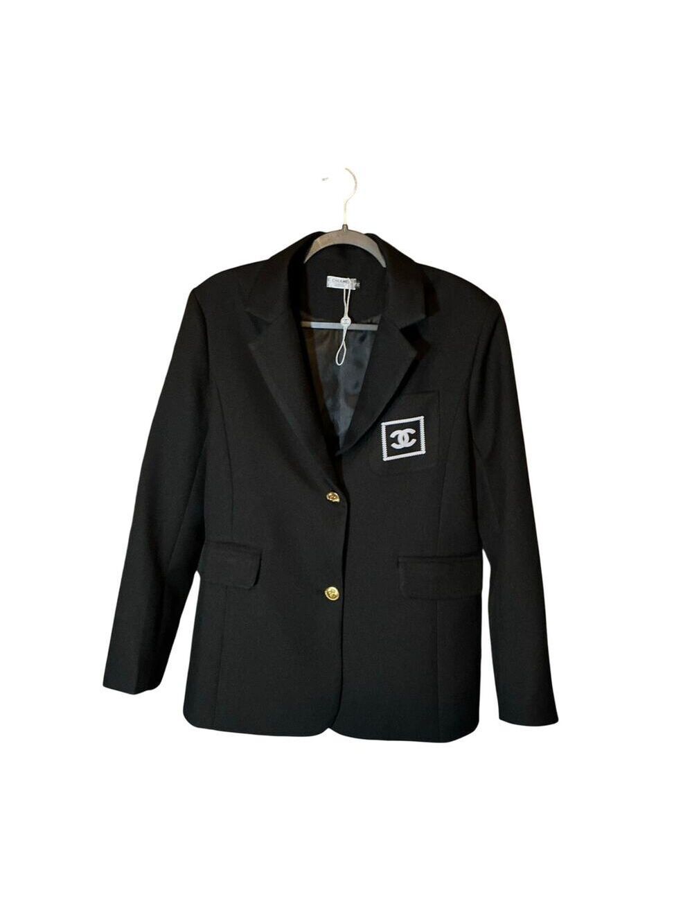 Chanel Blazer CC Crest Buttons Logo Patch Jacket Medium